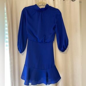 Vici Blue Mini Cocktail Dress with High Neck